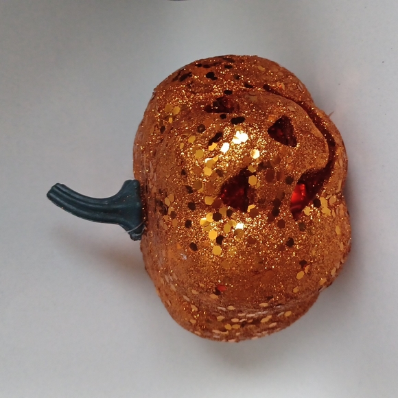 Sparkly Light up Jack-o'-lantern Pumpkin Halloween Decoration Orange Glitter - Picture 3 of 17